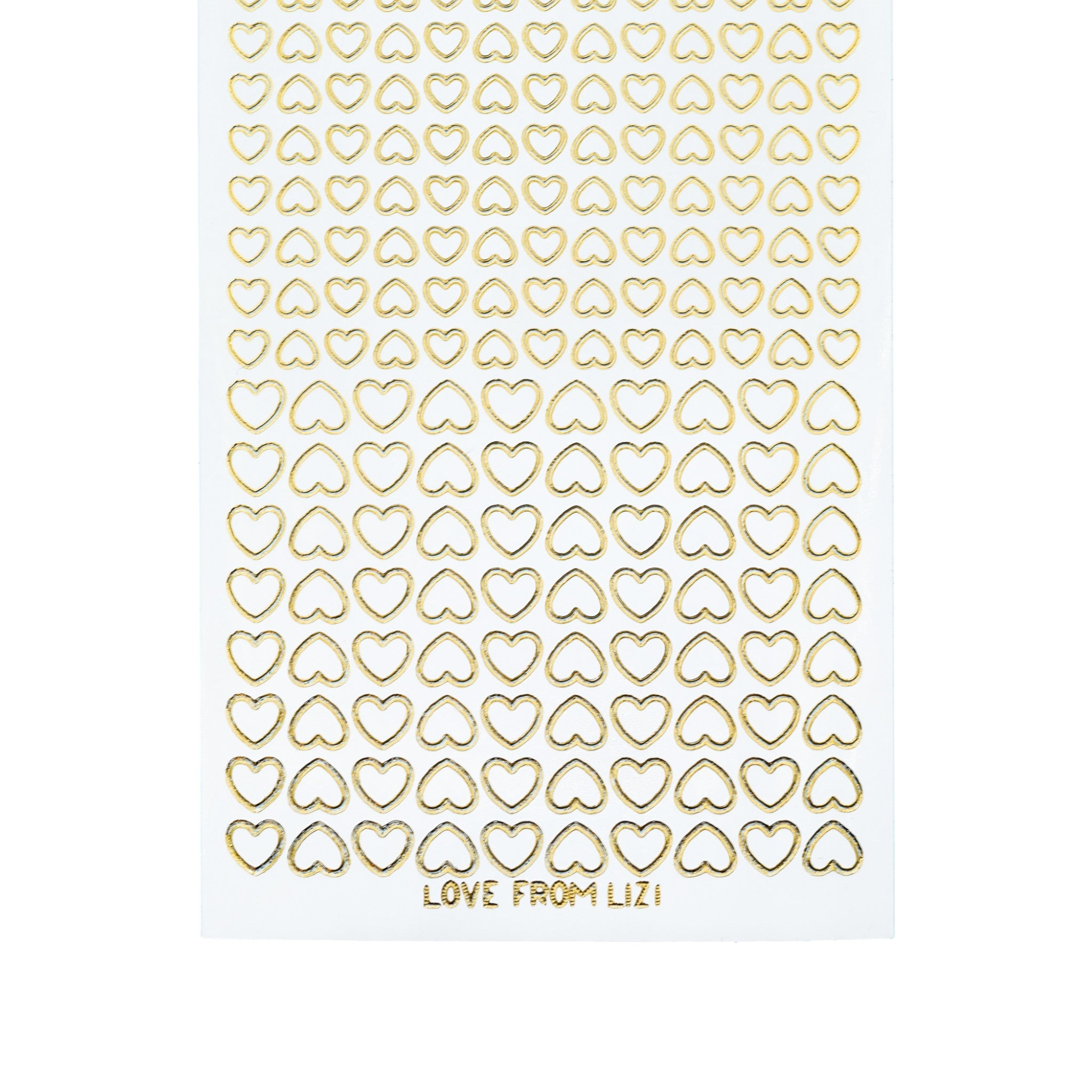 Mini Heart White With Gold Finish Peel-Off Stickers